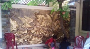 Tranh phù điêu sen hạc