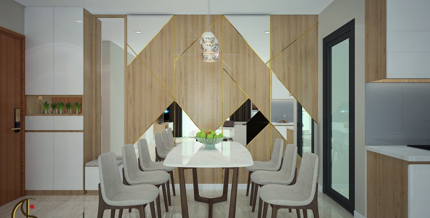 Thiết kế thi công nội thất căn hộ CA 20.07 KDC Đảo Kim Cương