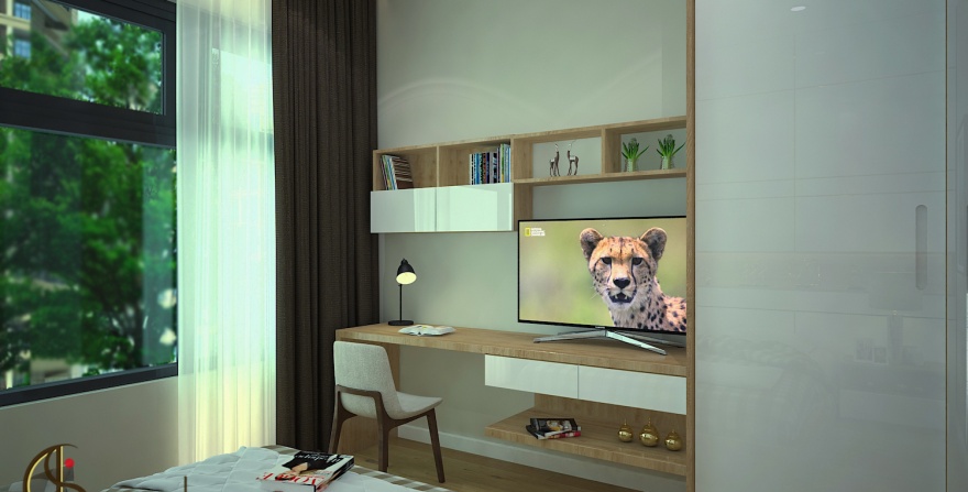 Thiết kế thi công nội thất căn hộ CA 20.07 KDC Đảo Kim Cương