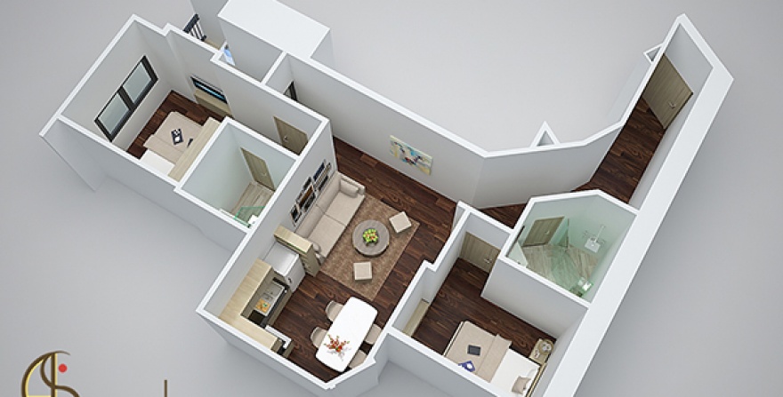 Thiết kế thi công nội thất căn hộ CH01B T36 Doanh nhân Tower