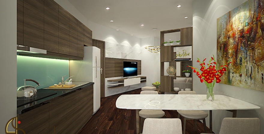 Thiết kế thi công nội thất căn hộ CH02 Doanh nhân Tower