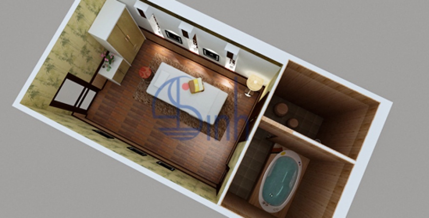 Thiết kế phòng massage sauna nhà hàng sinh thái